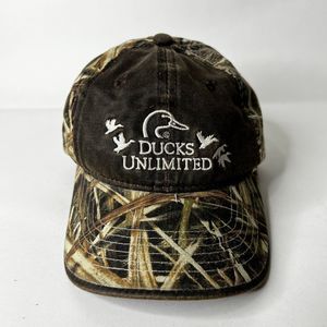 Ducks Unlimited Baseball Hat Cap Camouflage Camo Mossy Oak Brown Embroidered